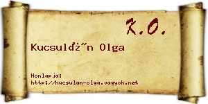 Kucsulán Olga névjegykártya